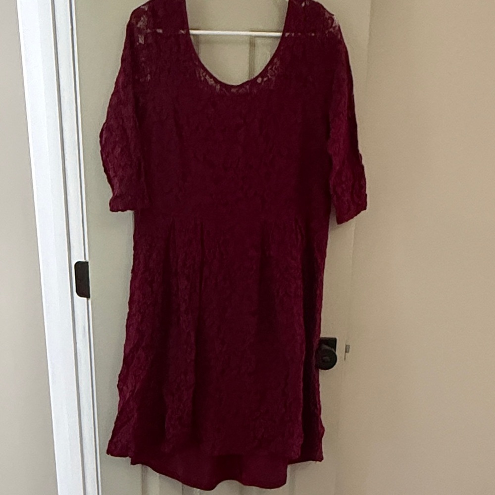 Lane Bryant Deep Red Lace Dress